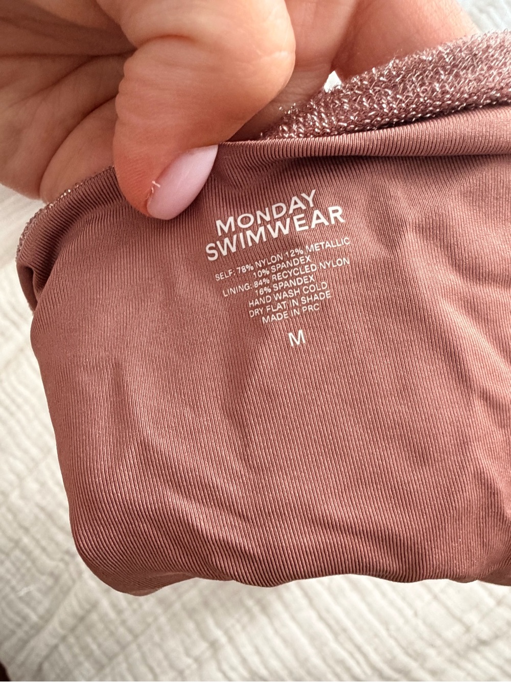 Monday Swimwear Shimmery Rose Gold Bikini Set - Picture 5 of 6